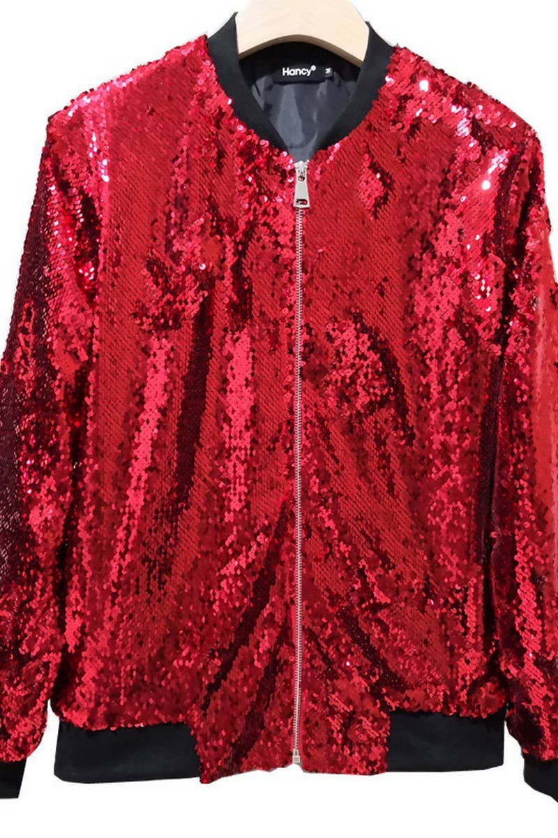 CWOCO1126_SEQUINED LOOSE BEADED BASEBALL COAT