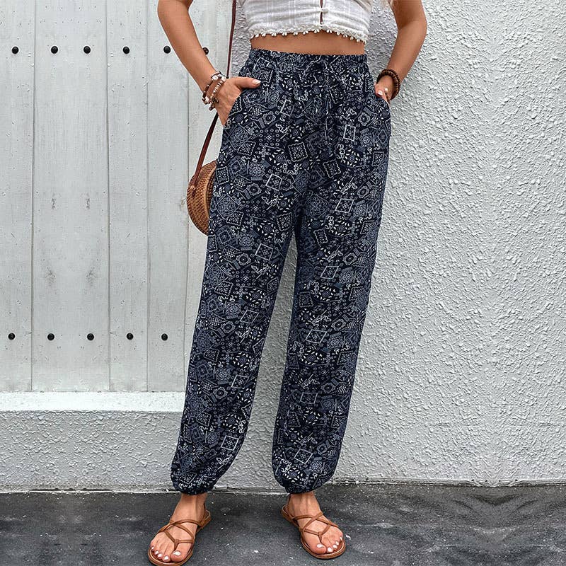 PRINTED BOHO PANTS WITH LONG LEGS