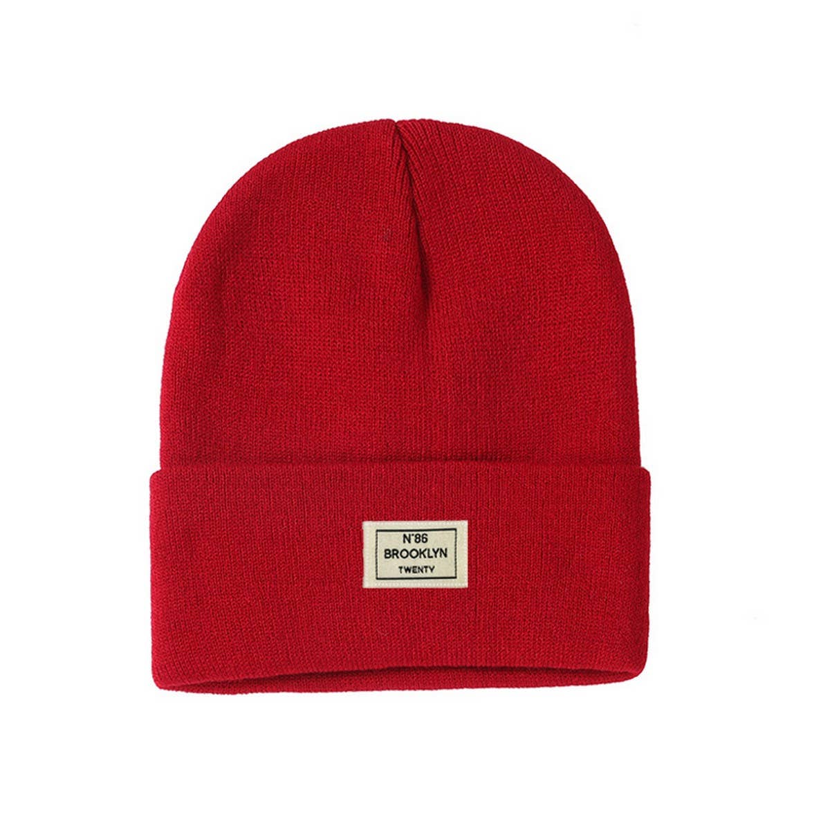 CWAH04350_LETTER PATCH KNIT BEANIE HAT UNISEX