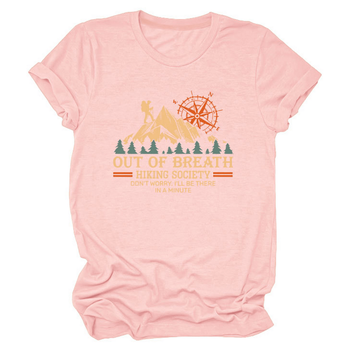 Comfy Crew Neck Tee ??Hiking Quote for Women_CWTTS1523