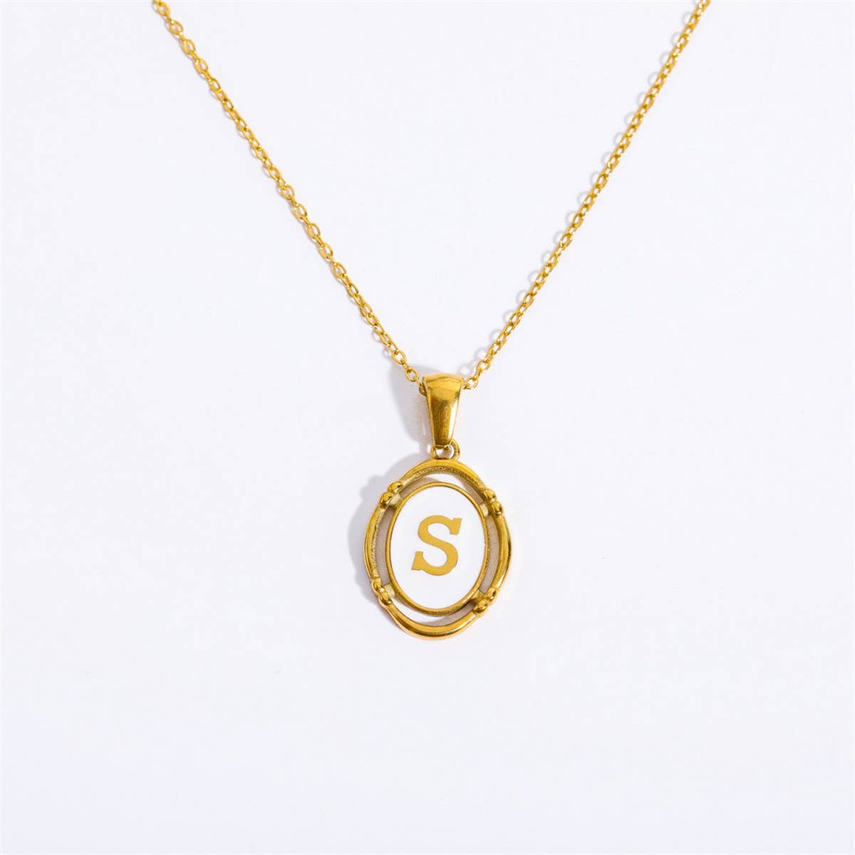 NEW CREATIVE 26 LETTERS PENDANT OVAL NECKLACE
