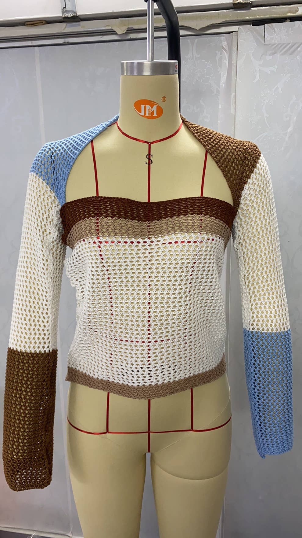 FASHION CASUAL HOLLOW KNIT LONG SLEEVE