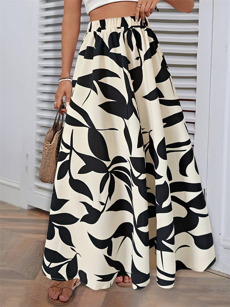 High quality commuter sag long pleated skirt