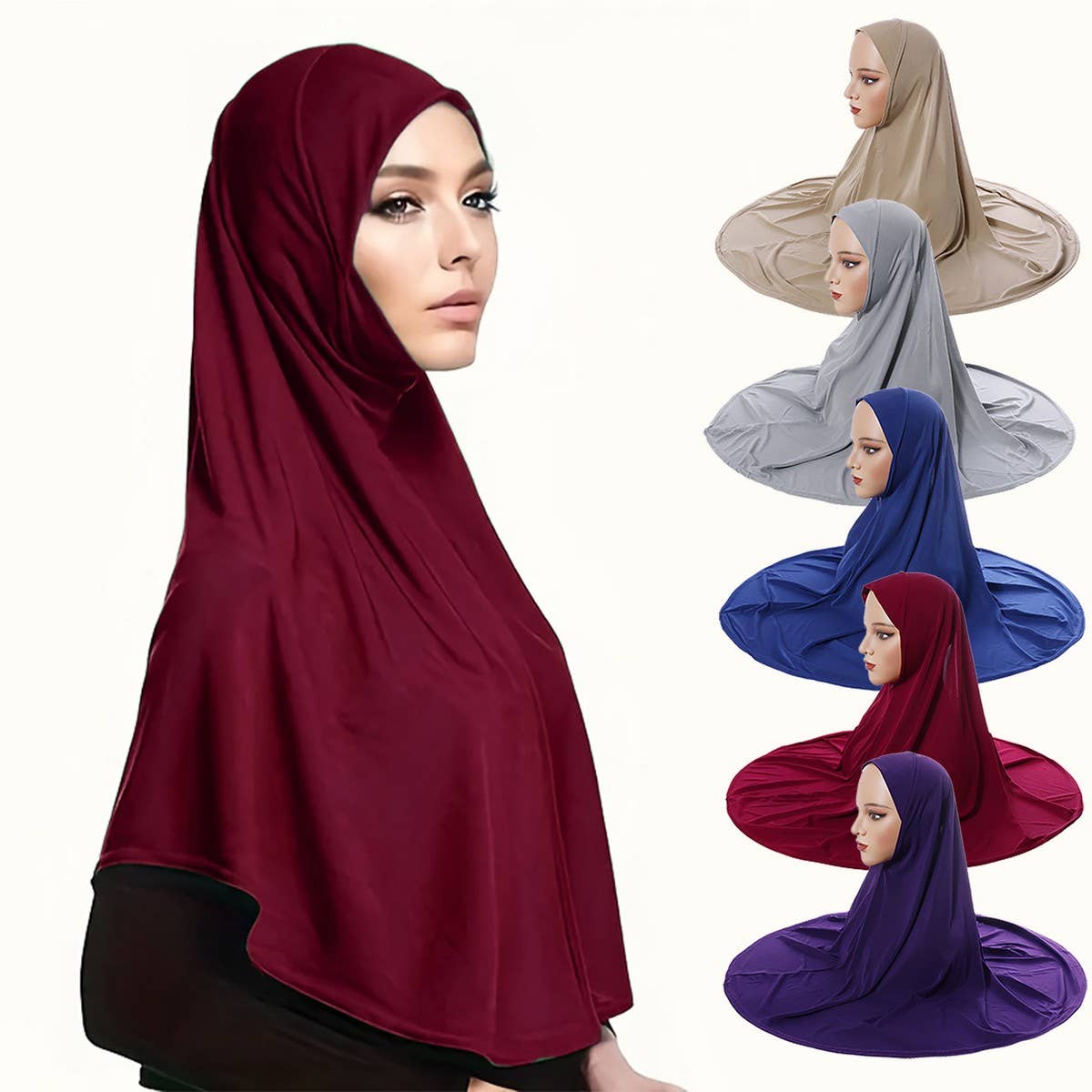 DOUBLE LAYER ROUND EDGE WOMEN'S HIJAB HEADSCARF