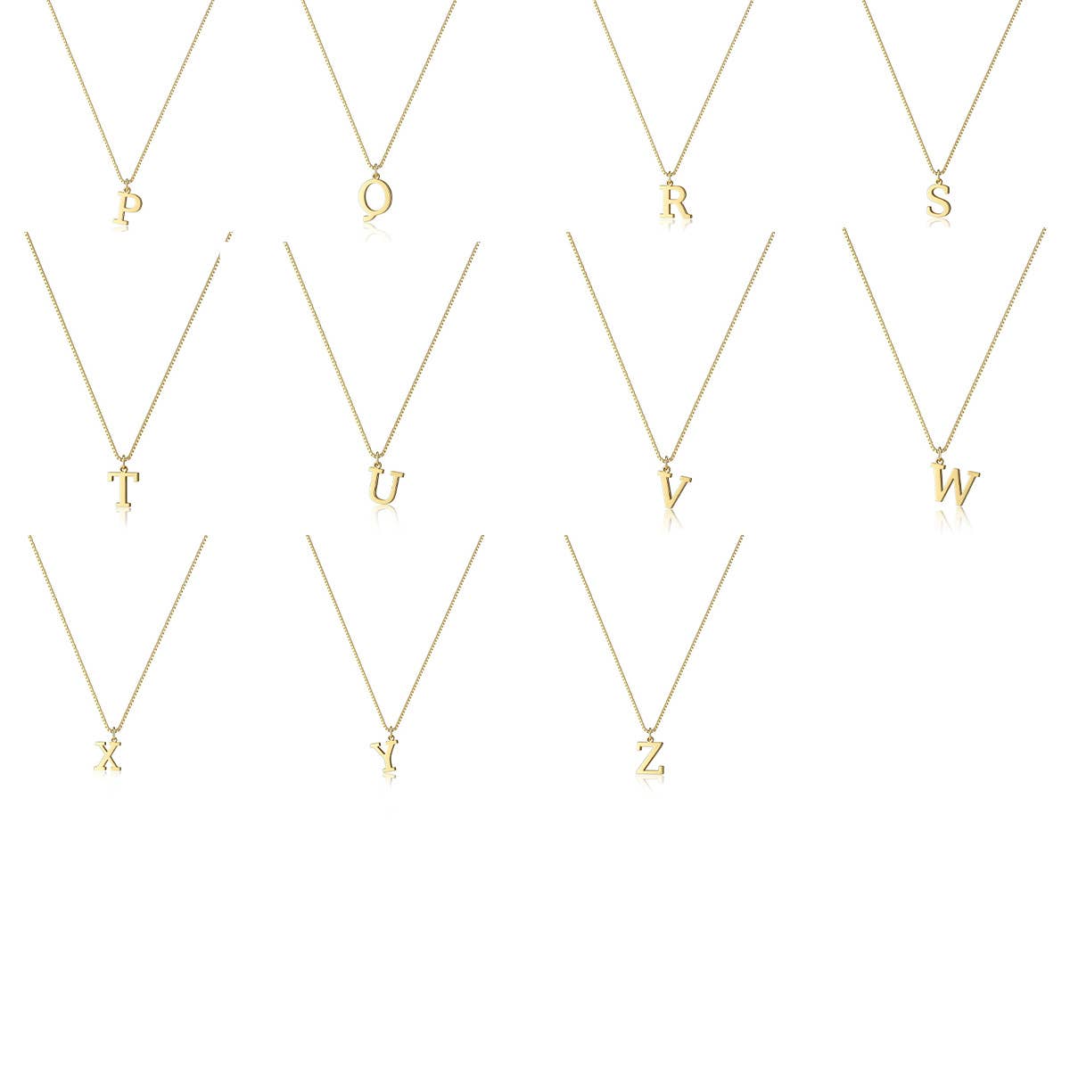 Simple and fashionable glossy 26-letter necklace