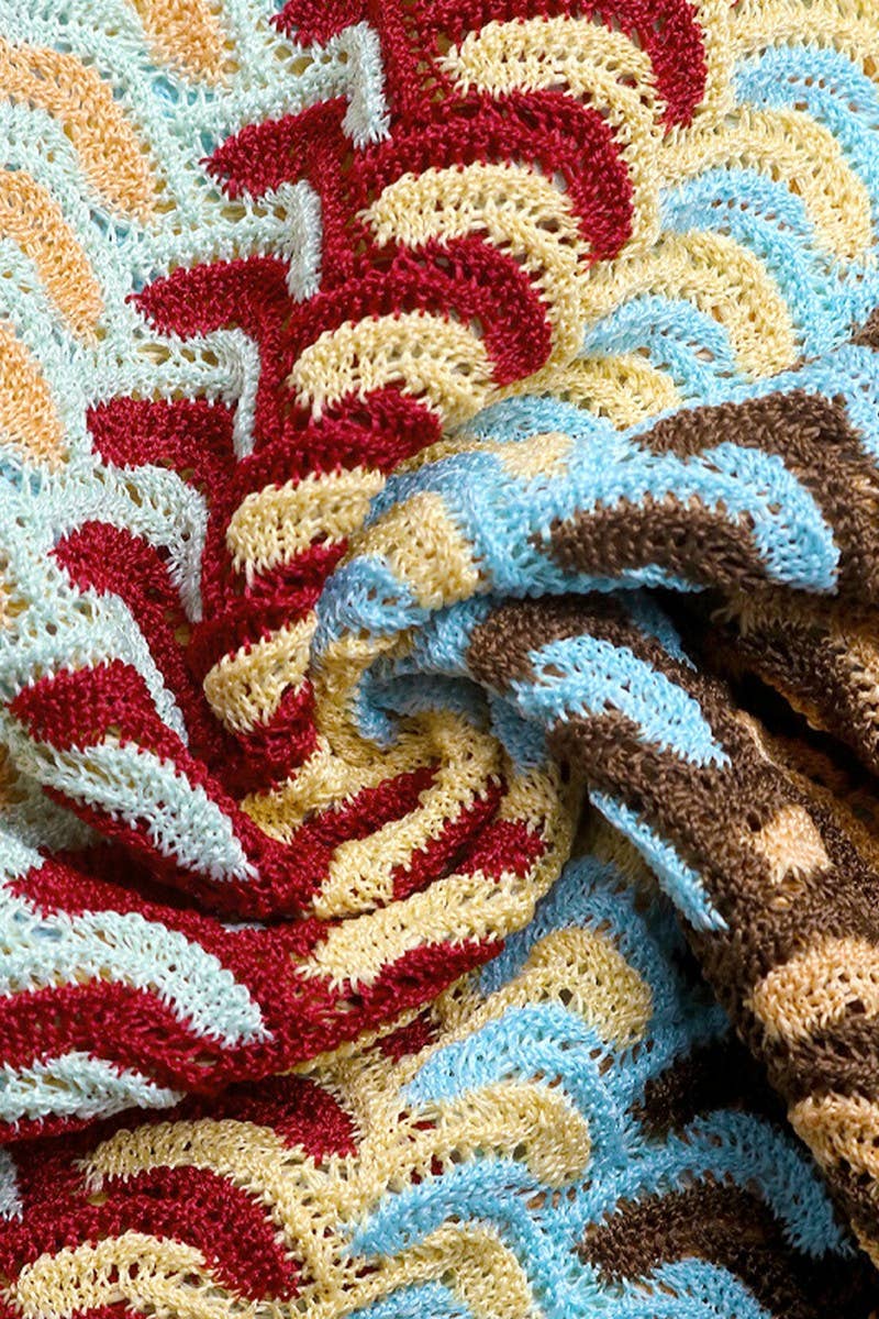 CWDMD6292_STRIPED CROCHET SLEEVELESS BODYCON TANK DRESS