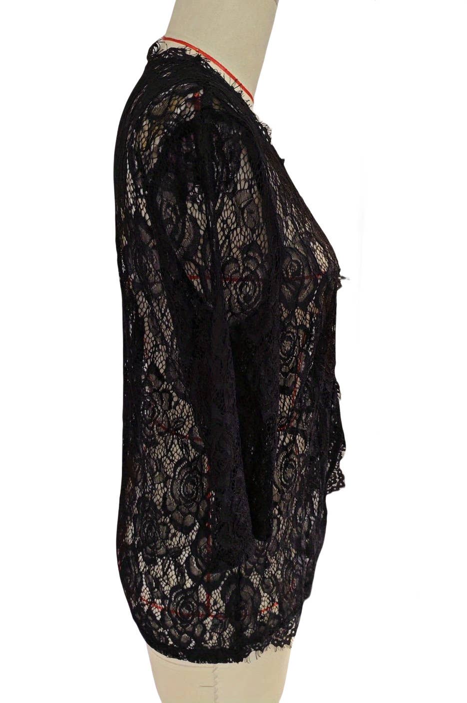 Lace patchwork fashion lace-trimmed cardigan