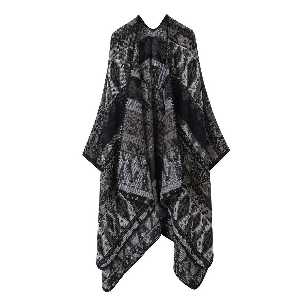 FLORAL CAPE FAUX CASHMERE WARM SCARF SHAWL