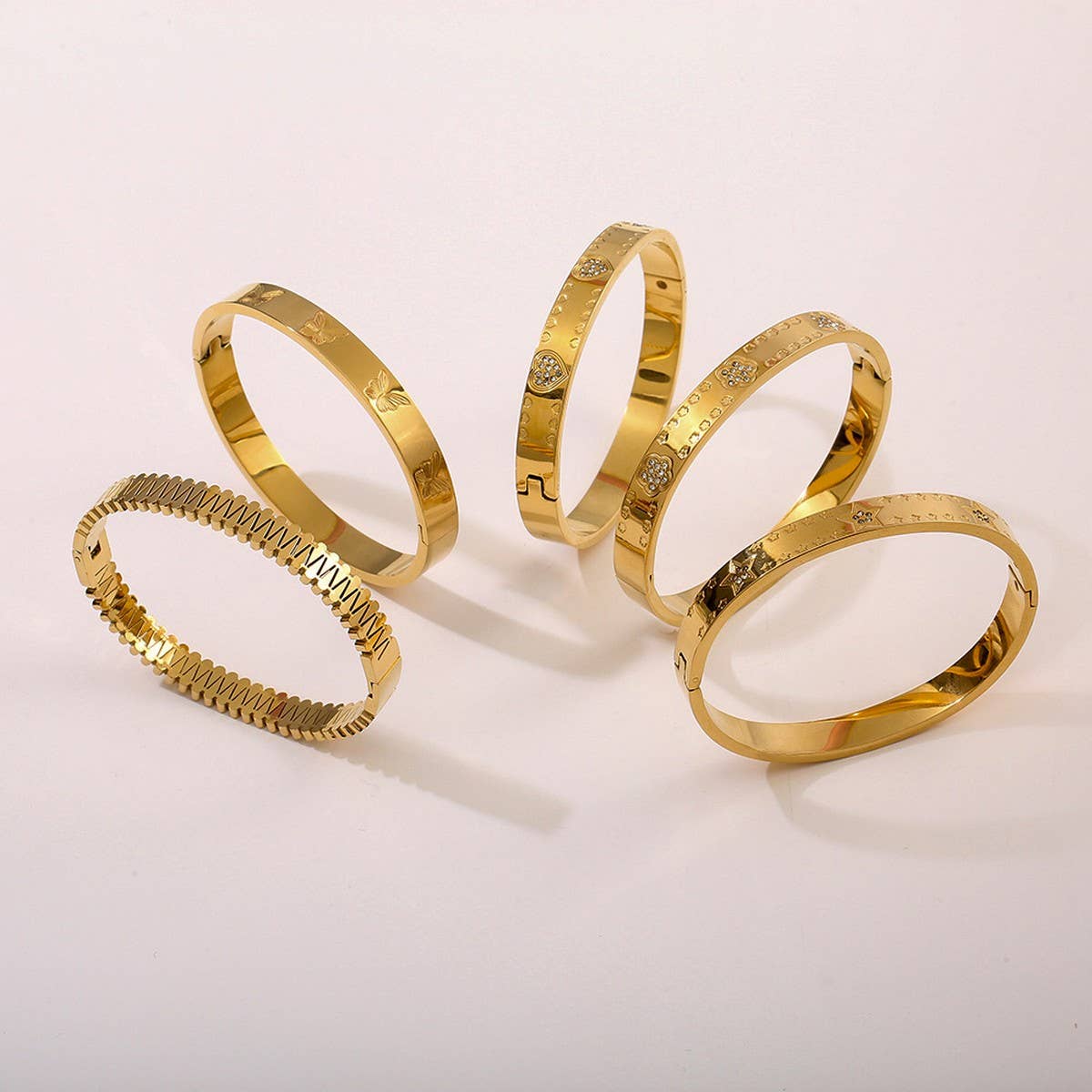 Classic 18K Gold Zircon Bracelet, Vintage Style