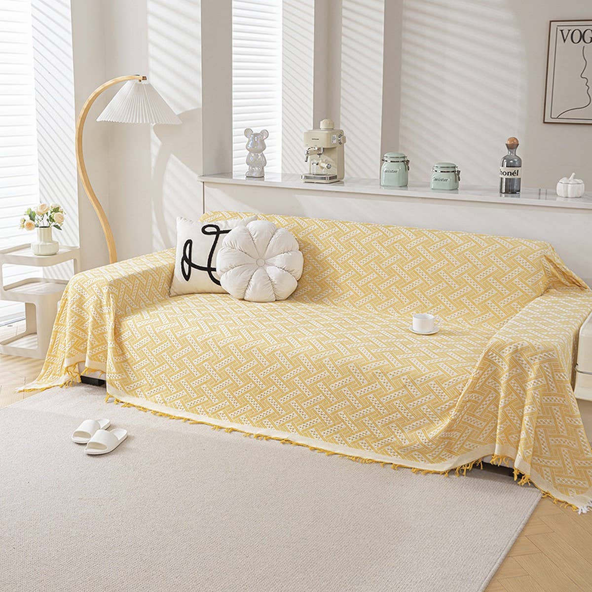 Double-Sided Cotton Sofa Cover Blanket