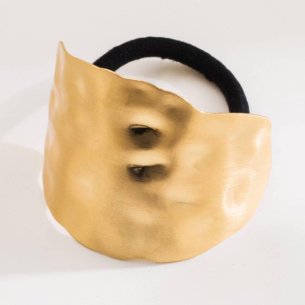 Minimalist Korean Metal Hair Tie, Textured Shine