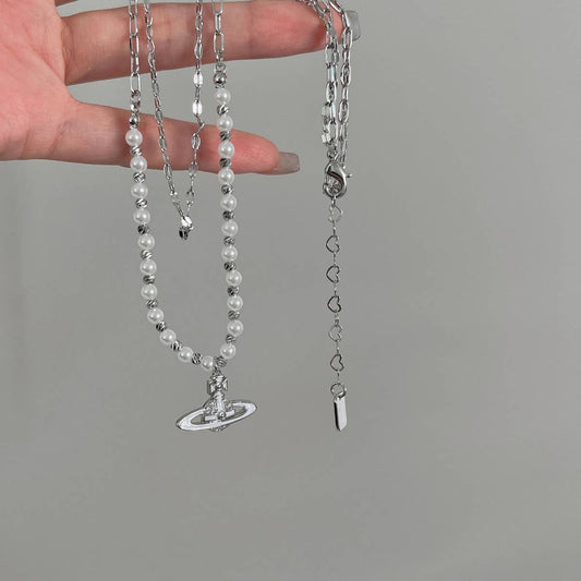 STYLISH PEARL PLANET NECKLACE_CWAJE1268