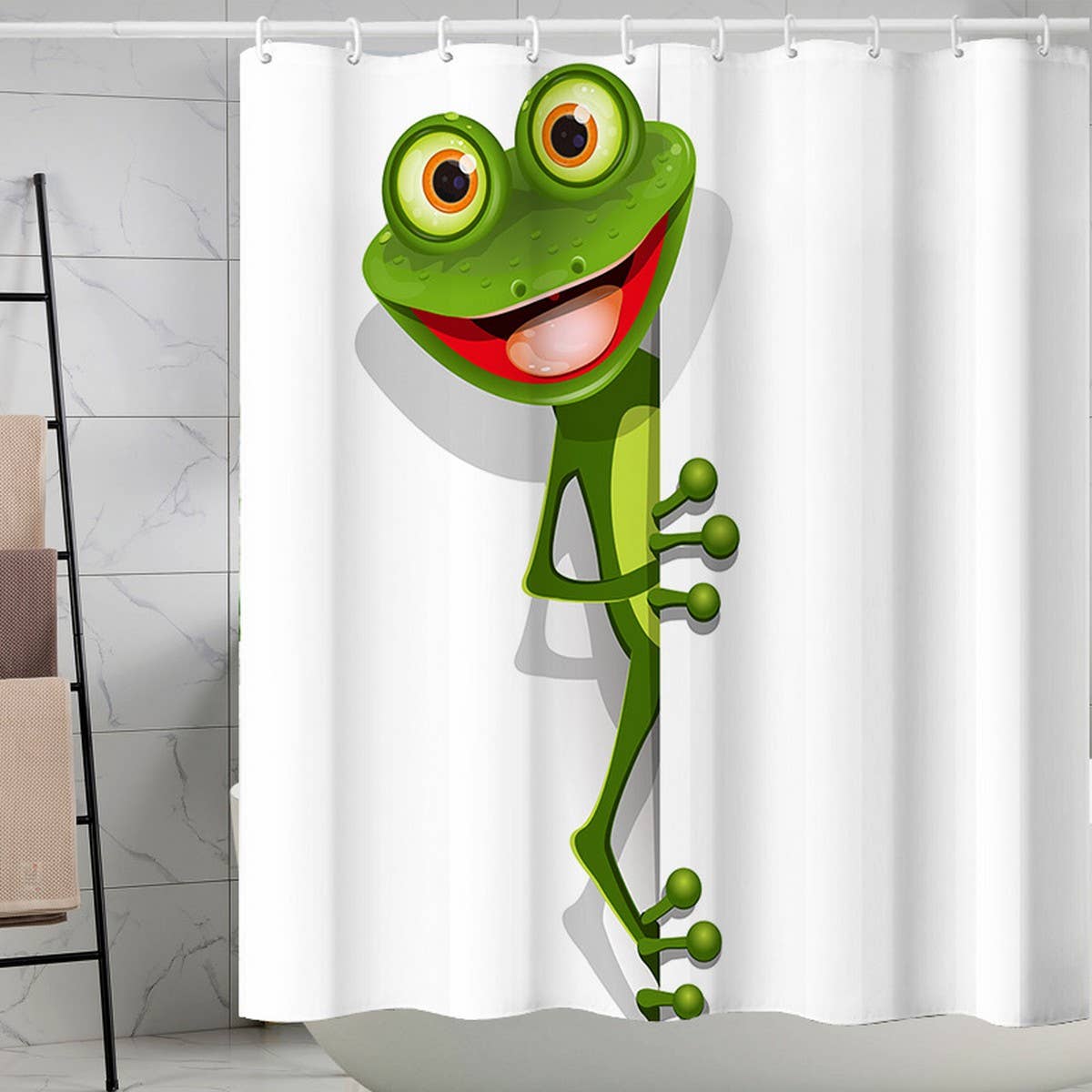 HOT SALE DIGITAL PRINTED FROG SHOWER CURTAIN