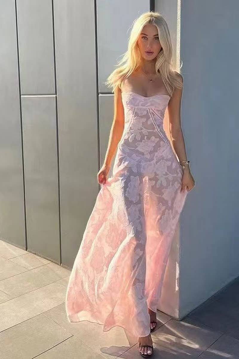 CWDMD5651_STRAPLESS OFF SHOULDER SLEEVELESS CAMI DRESS