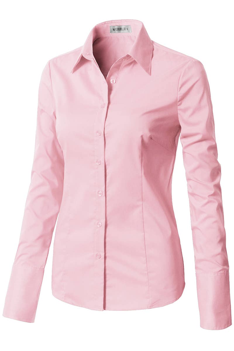 LADIES CASUAL LONG SLEEVE BUTTON UP SHIRT_CWTDSL027