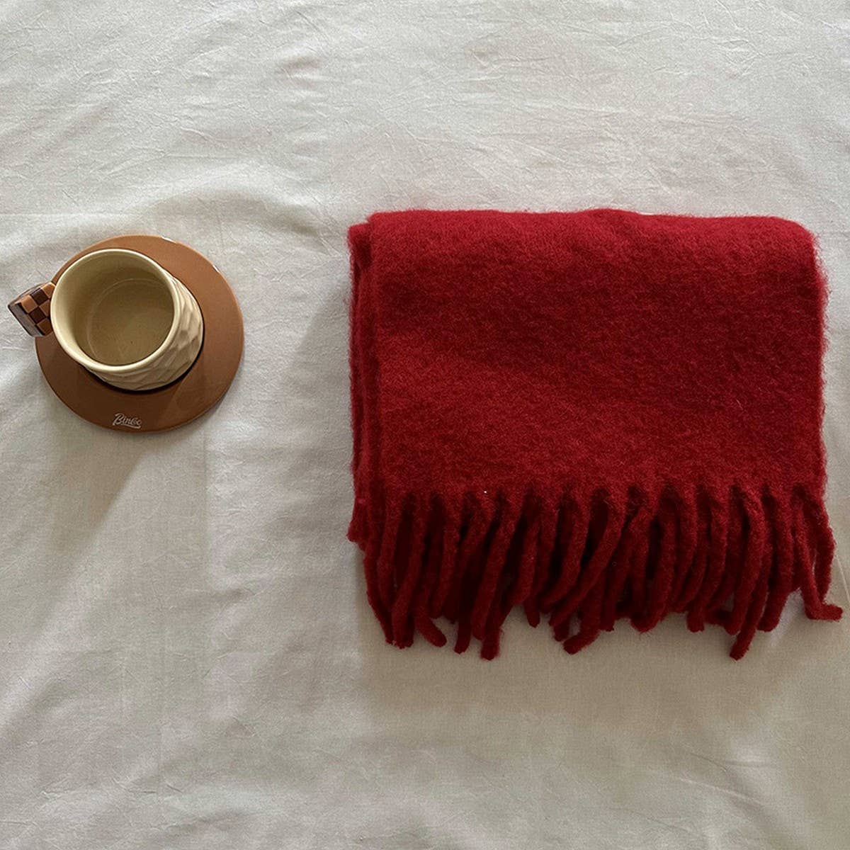 Soft Wool Spun Scarf ??Cozy Winter Neck Warmer_CWASC2317