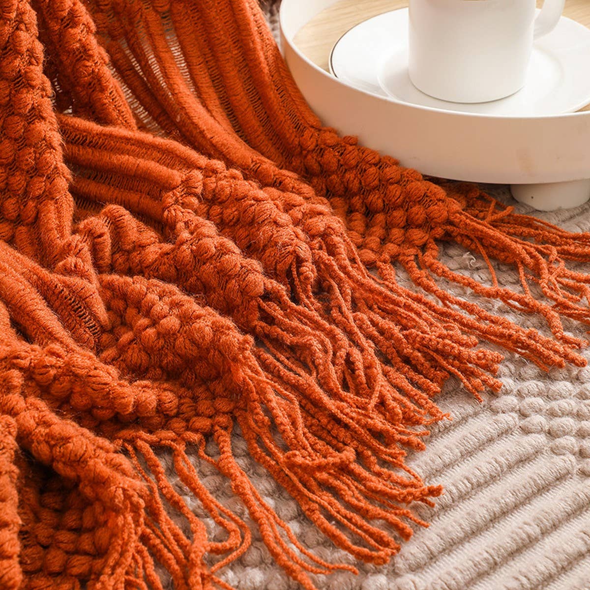 DOUDOU BLANKET FRINGED SHAWL BLANKET