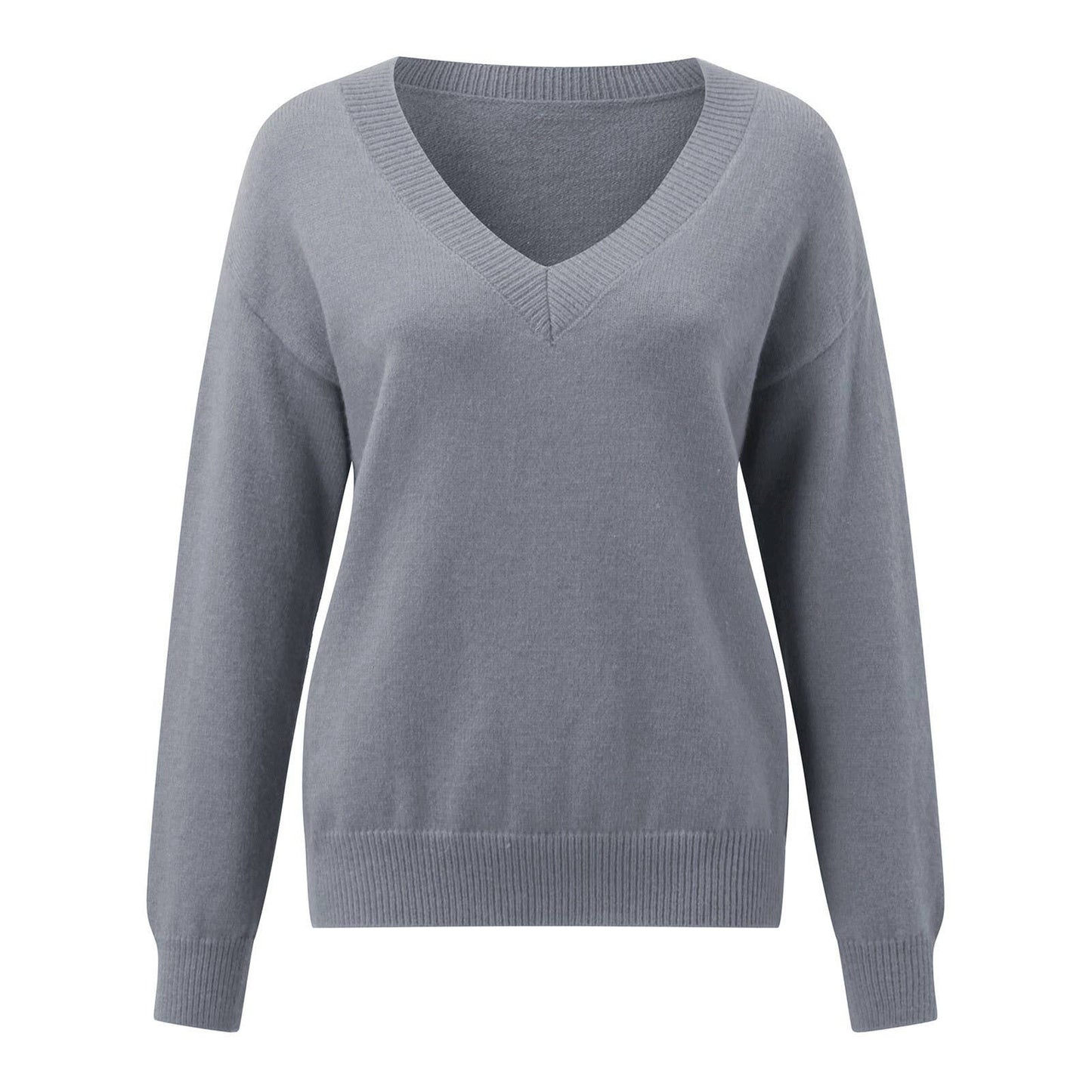 STYLISH PULLOVER V-NECK LOOSE CASUAL SWEATER