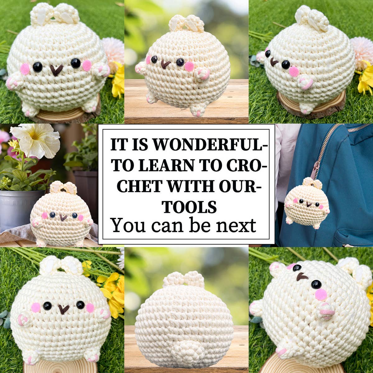 HANDMADE BUNNY DOLL CROCHET MATERIAL PACKAGE