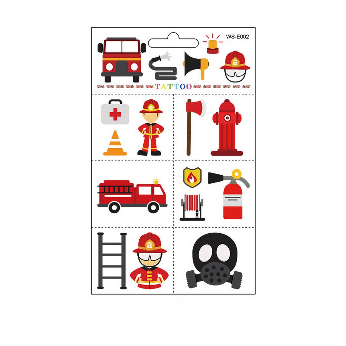 Kids Waterproof Fire Truck Tattoos for Safety Week