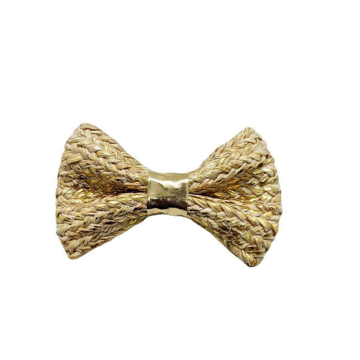 Bohemian Raffia Gold Butterfly Bow Clip_CWAHA6358