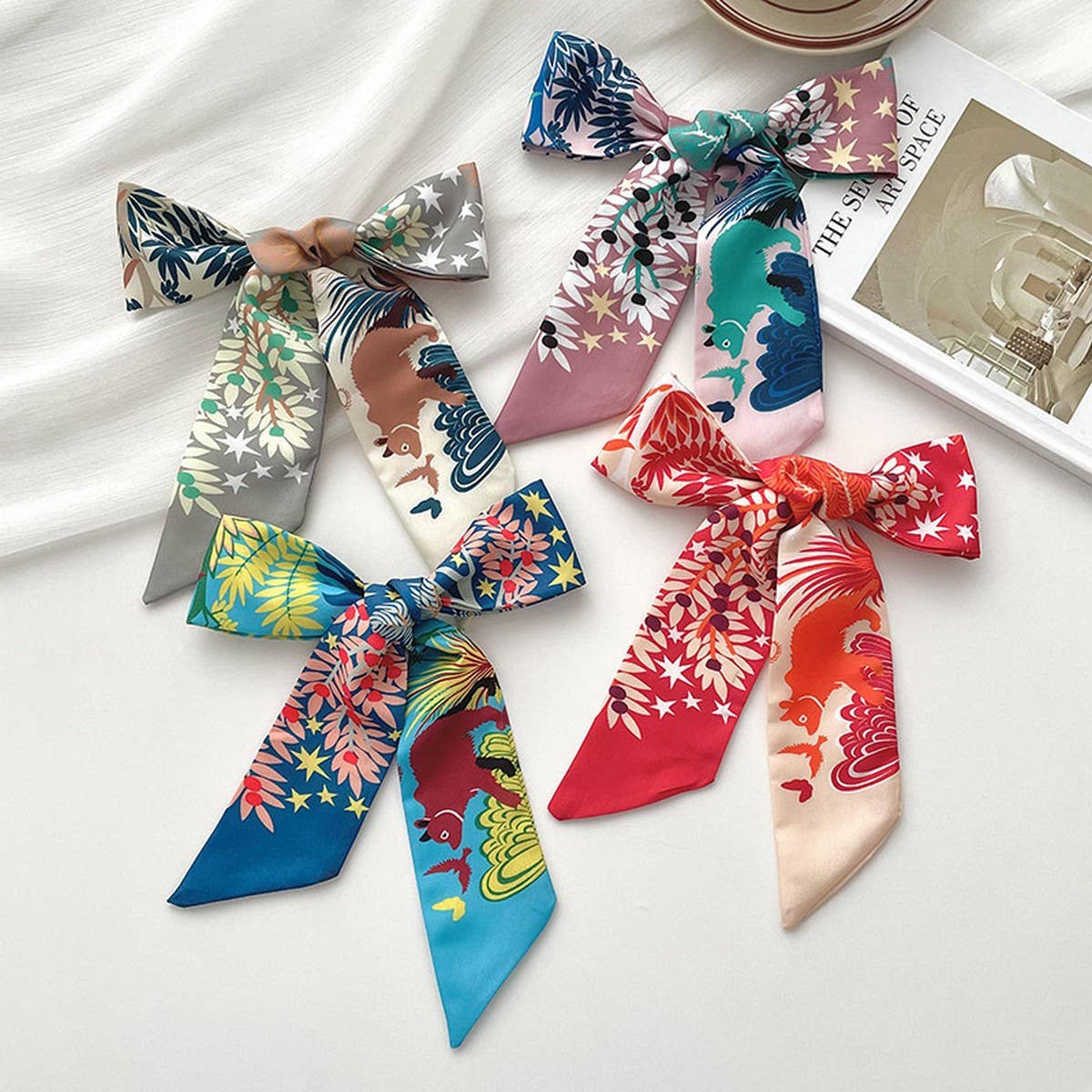 VERSATILE ANIMAL JUNGLE PRINT RIBBON HEADBAND