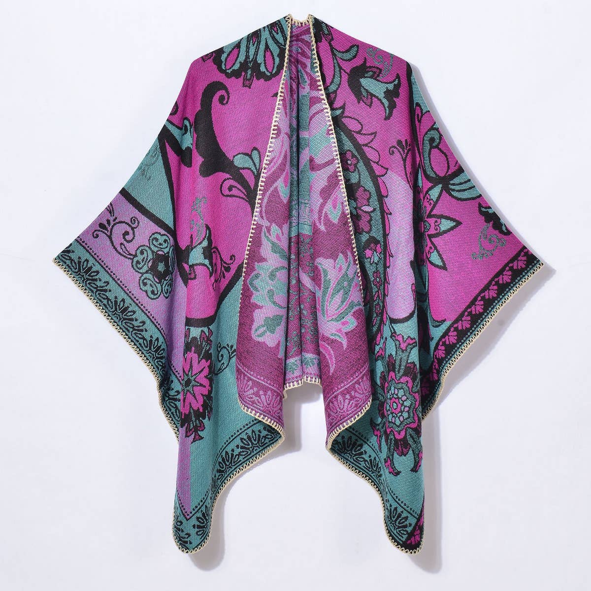 VINTAGE CASHEW PATTERN CARDIGAN SHAWL