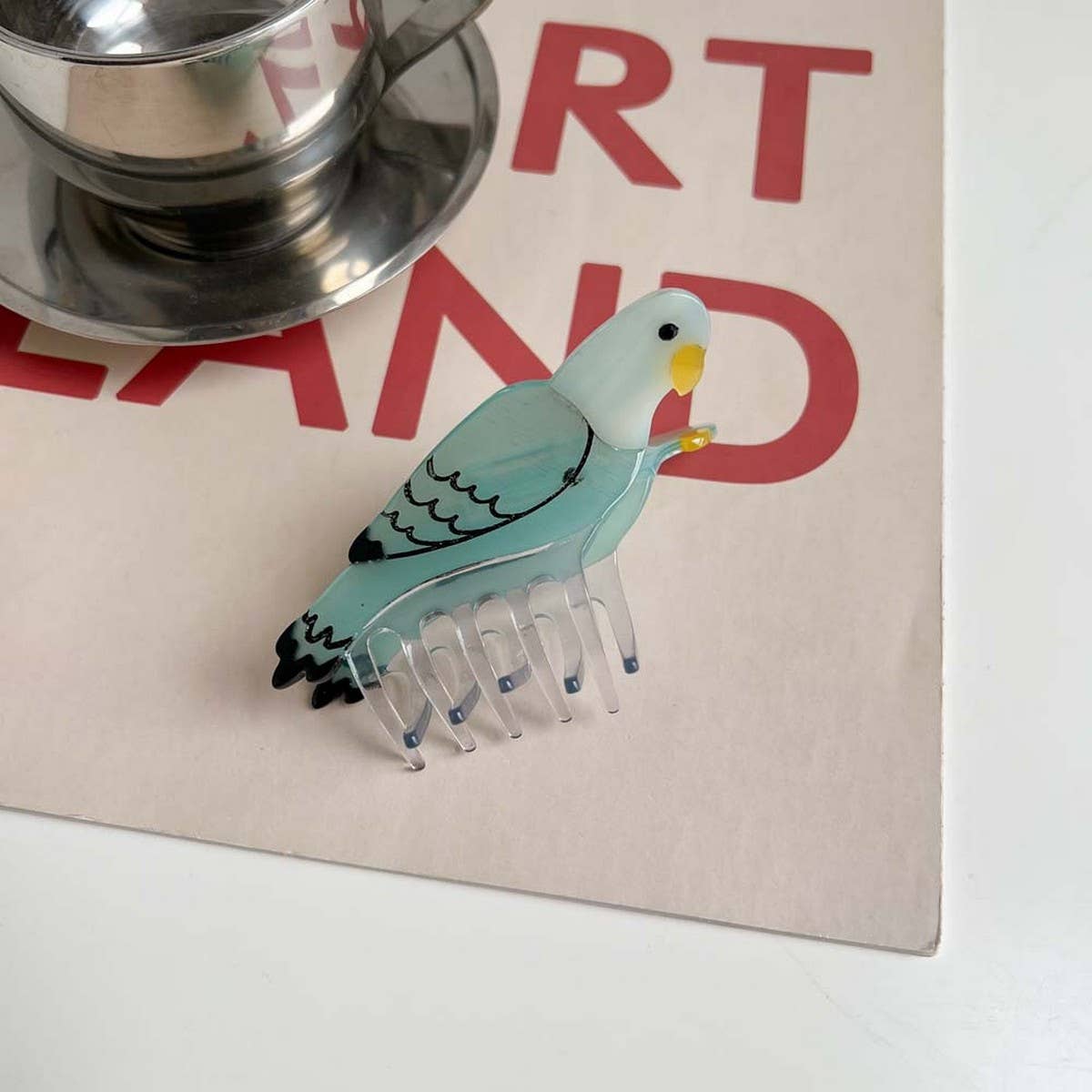 Bird Hair Claw??œAcetate Swan Peacock & Swallow Clip_CWAHA5763