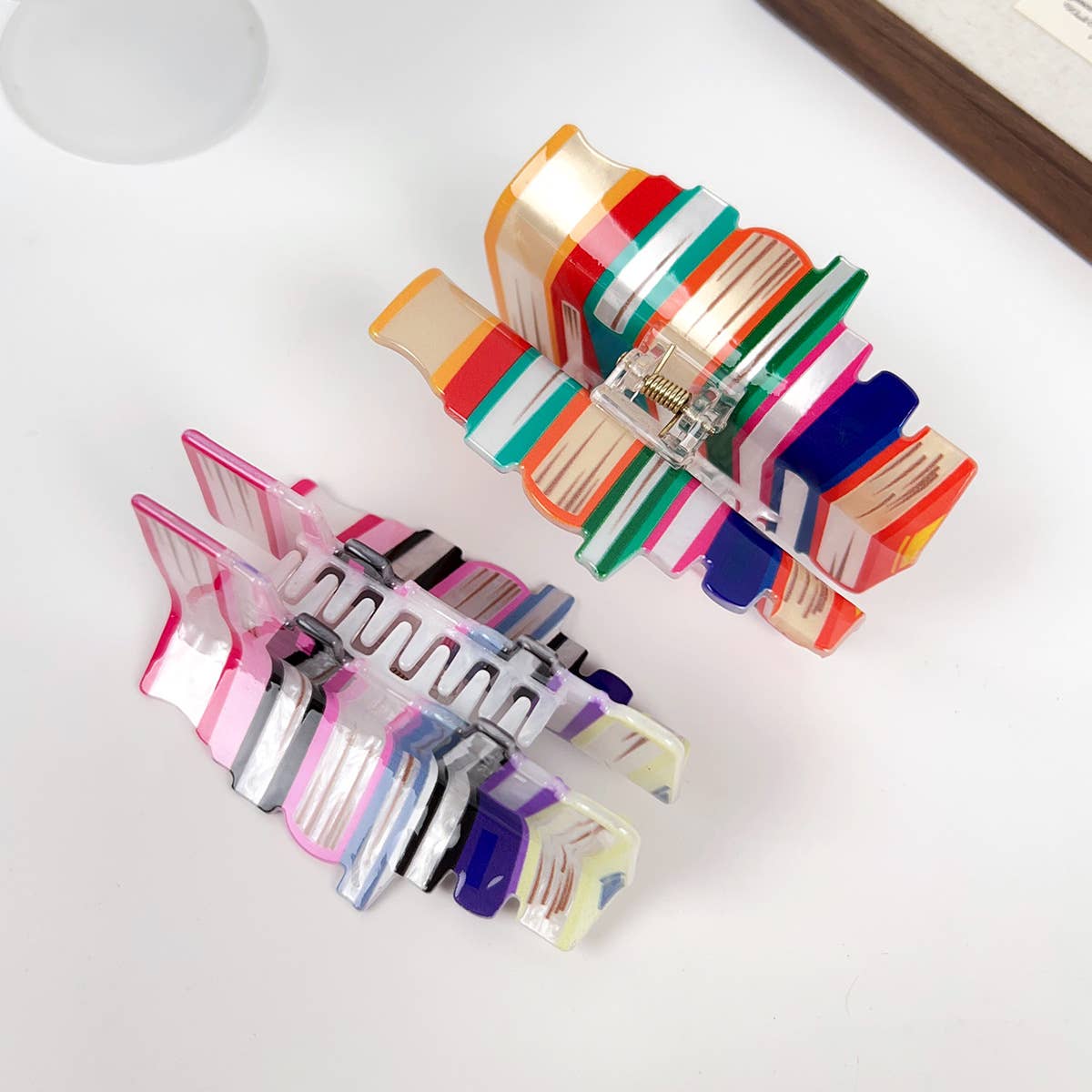 Corrugated acrylic color-blocking book hairpin