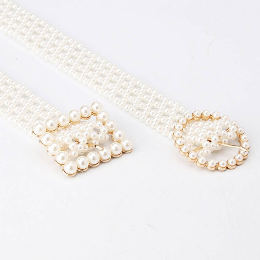PEARL WOVEN BELT ALLOY BUCKLES_CWABE0405