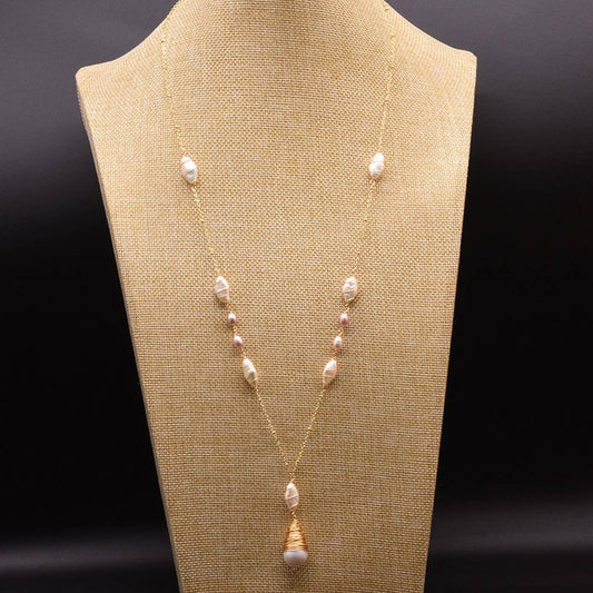HIGH-END VINTAGE DIAMOND PEARL NECKLACE FOR WOMEN