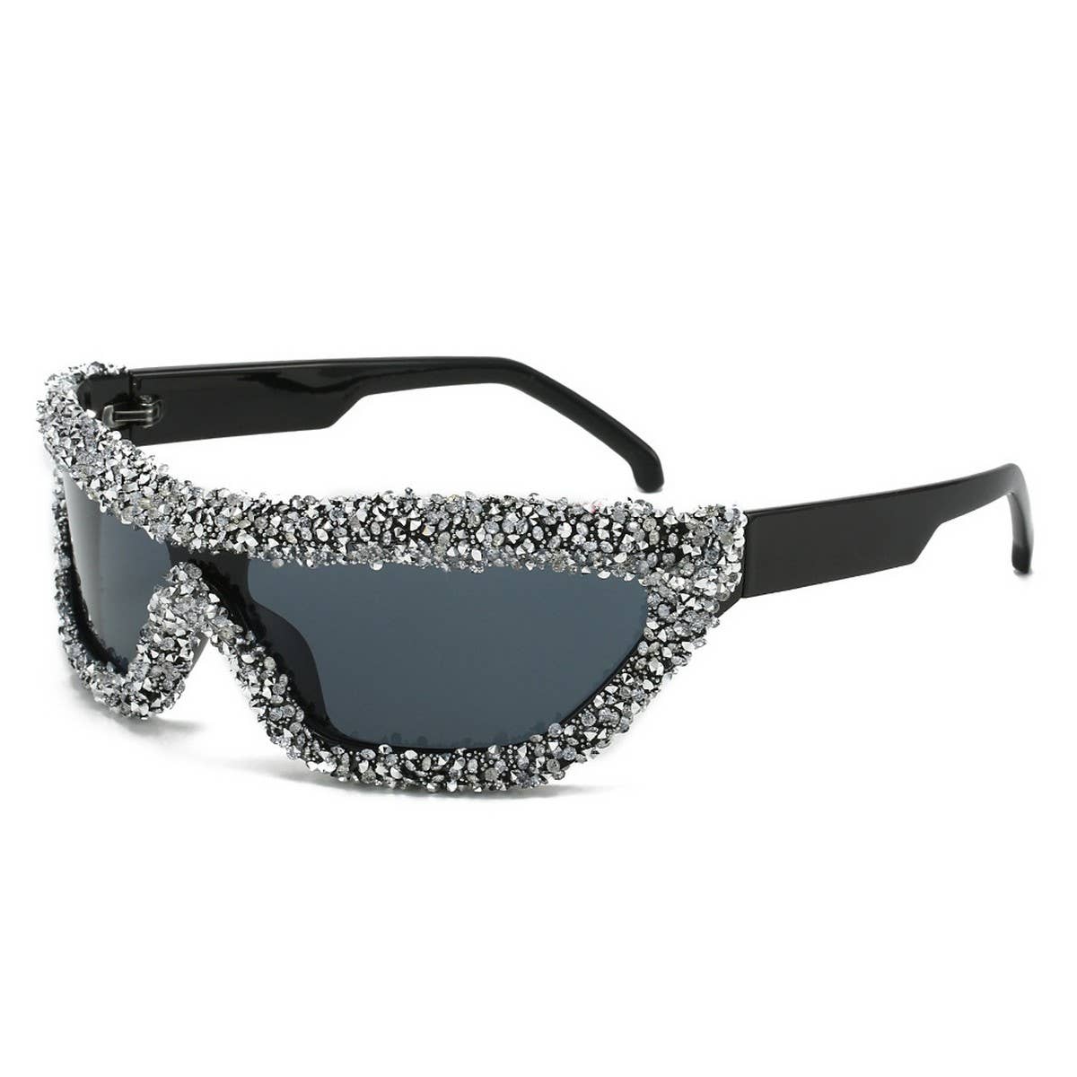 RHINESTONE ONE-PIECE CYCLING SUNGLASSES