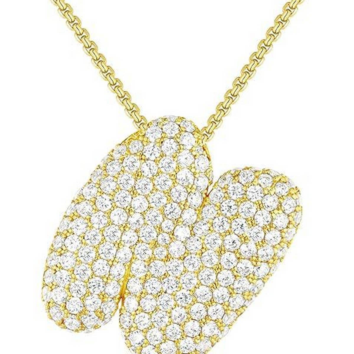 26 Letters Necklace - Copper Zirconia Pendant_CWMM5864