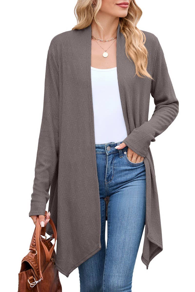 CWOCAL00859_CASUAL KNIT OPEN FRONT LONGLINE CARDIGAN
