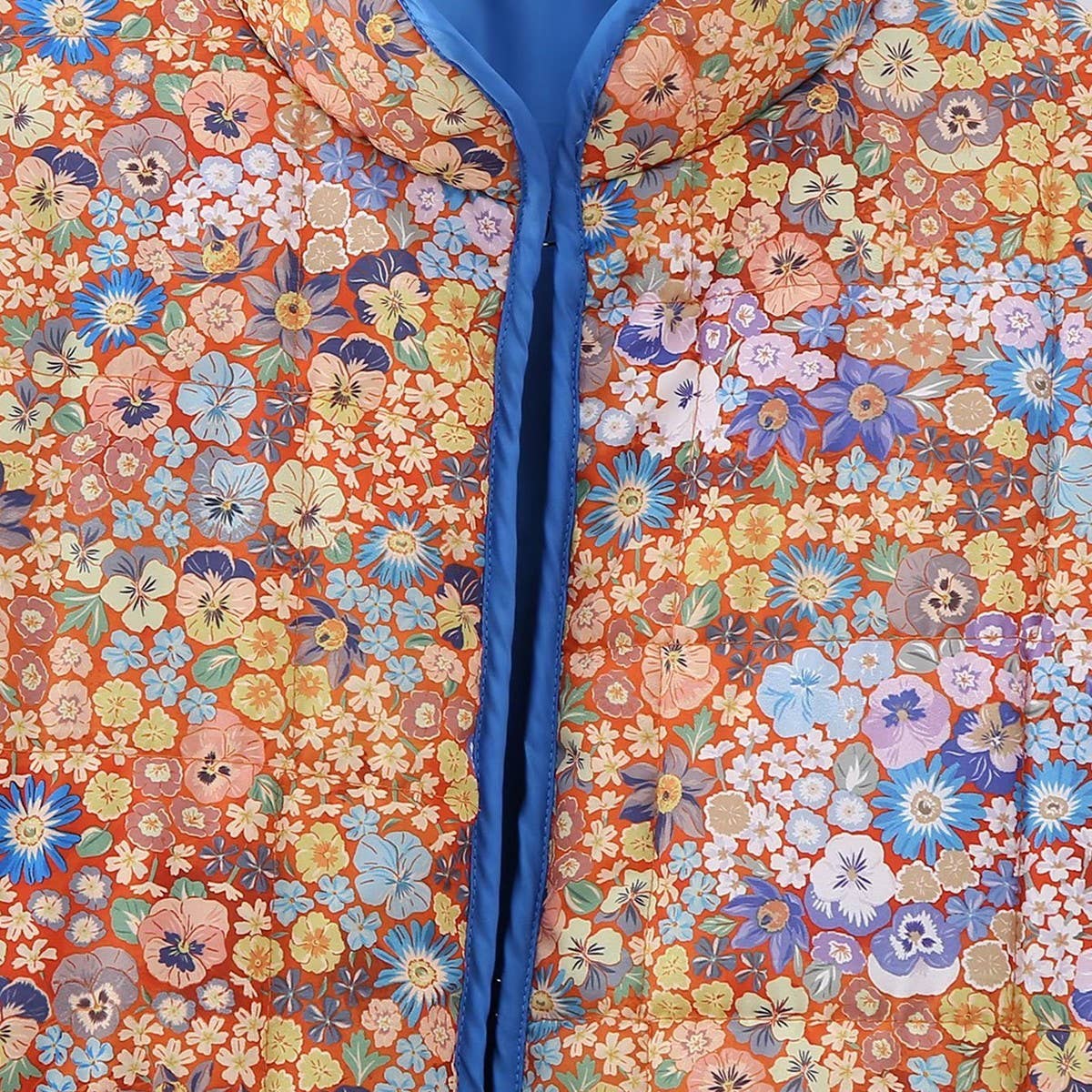 REVERSIBLE FLORAL LOOSE WARM QUILTED JACKETS