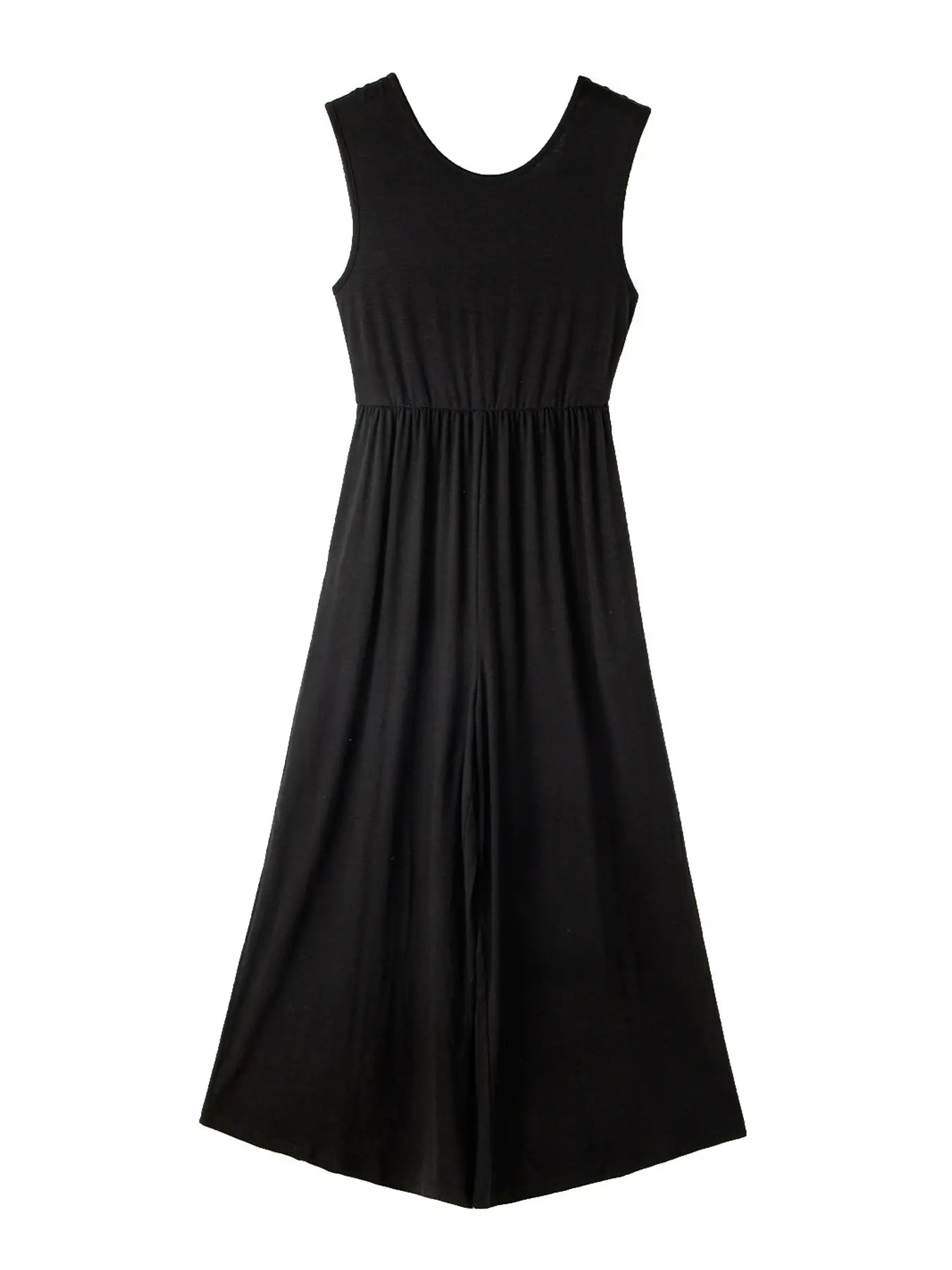 SOLID COLOR SLEEVELESS JUMPSUIT WIDE LEG PANTS