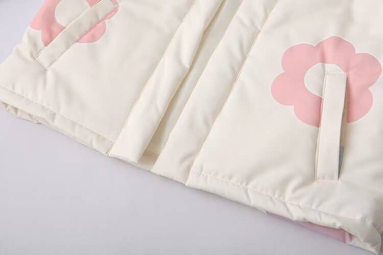 STYLISH PRINTED STAND-UP COLLAR PADDED JACKET