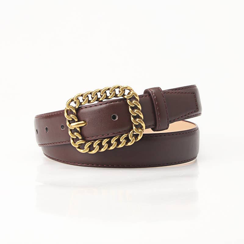 Retro chain buckle trendy women's belt