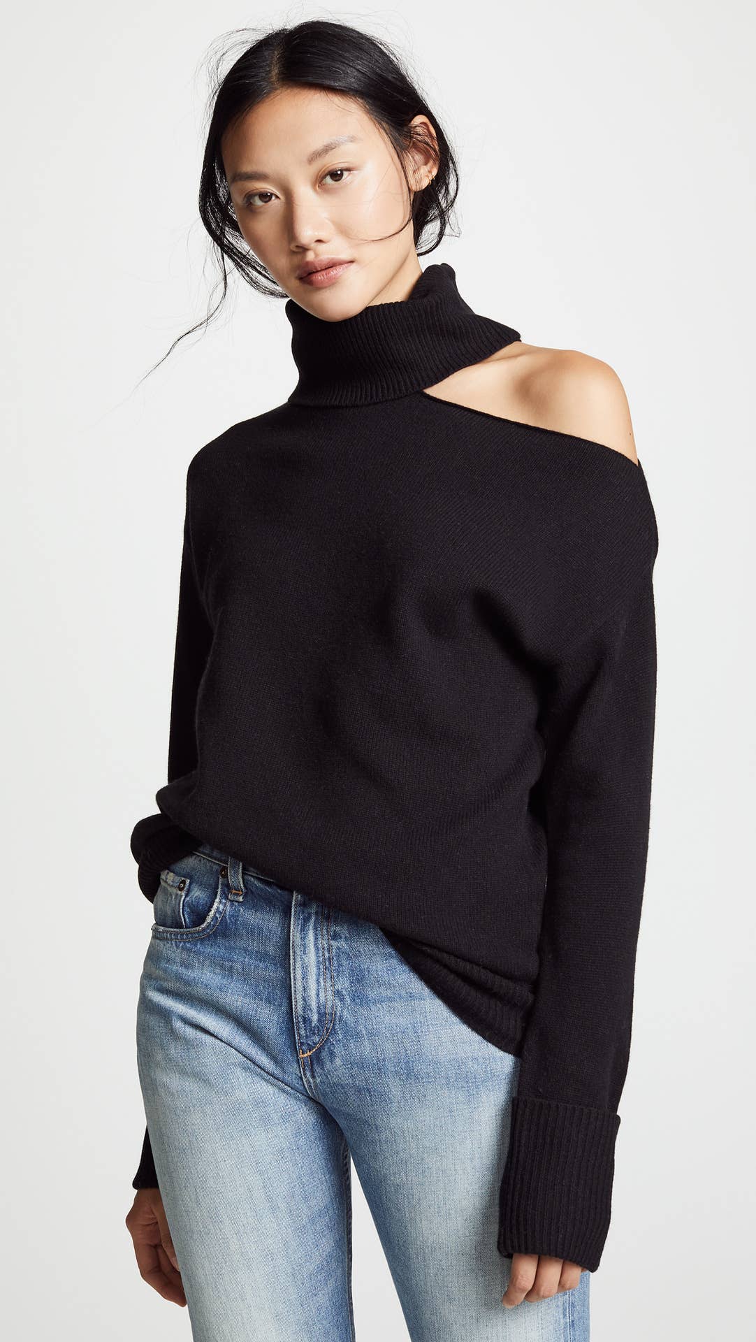 SEXY SWEATER WITH TWO LAPELS MISSING SHOULDERS