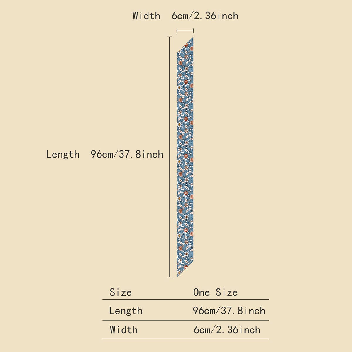 Chic Floral Letter Twilly Scarf for Hair & Bags_CWASC0068