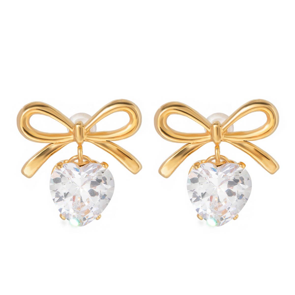 A HEART HUNG ON A BOW EARRINGS_CWAJE1360