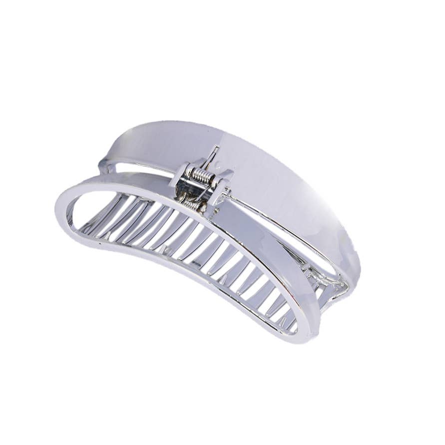 Metallic simple fashion half round hair claw