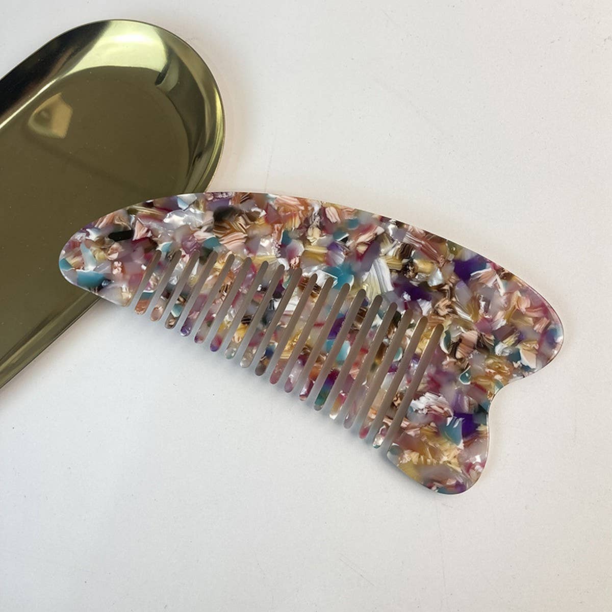 Acetate Anti-Static Comb with Fine Teeth & Heart_CWMM6437