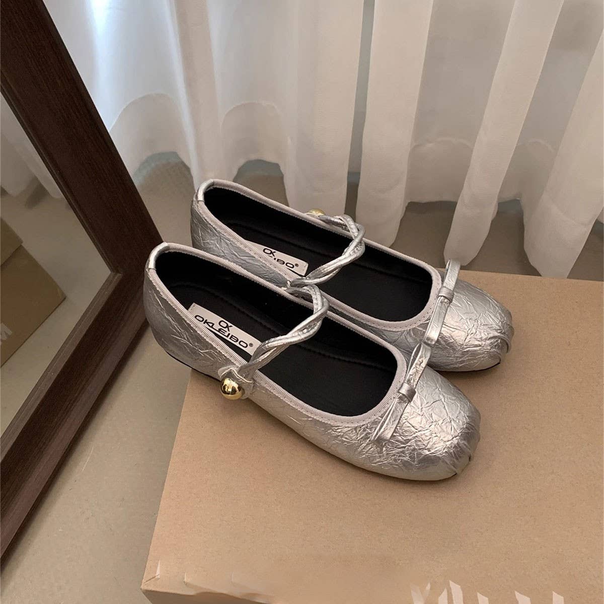 Silver Hidden Heel Mary Janes for Soft Looks