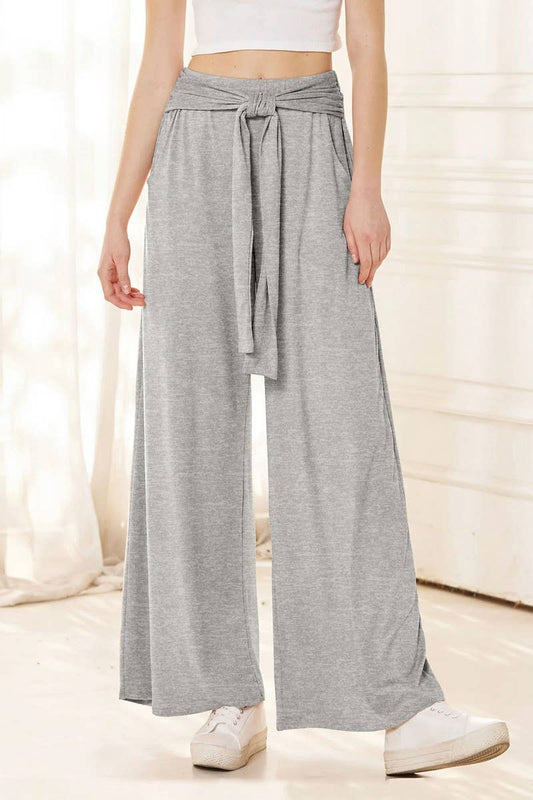 CWBLP2173_SOLID DRAWSTRING WIDE LEG SOFT YOGA PANTS