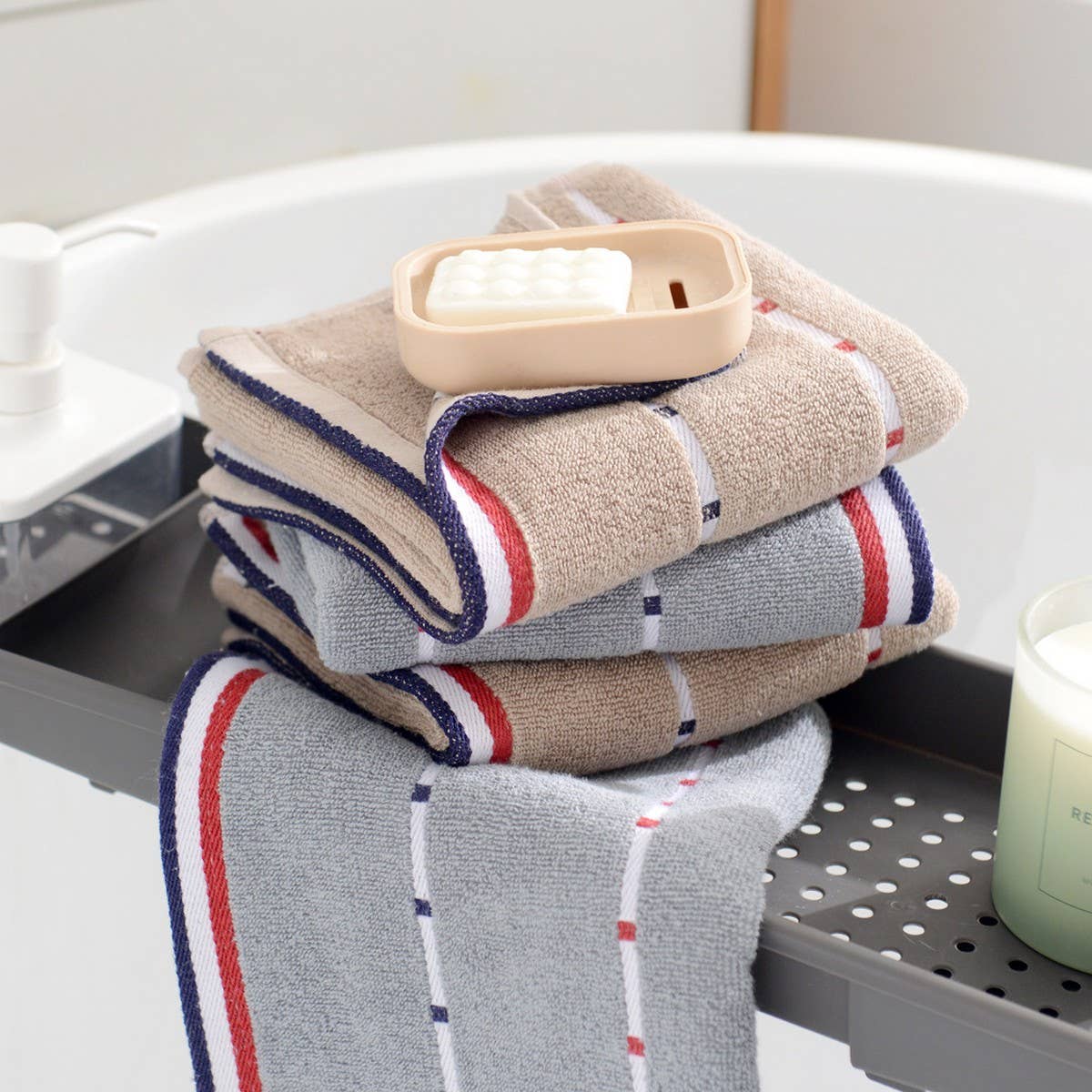 HOUSEHOLD STRIPED COTTON ABSORBENT TOWEL SOFT GIFT
