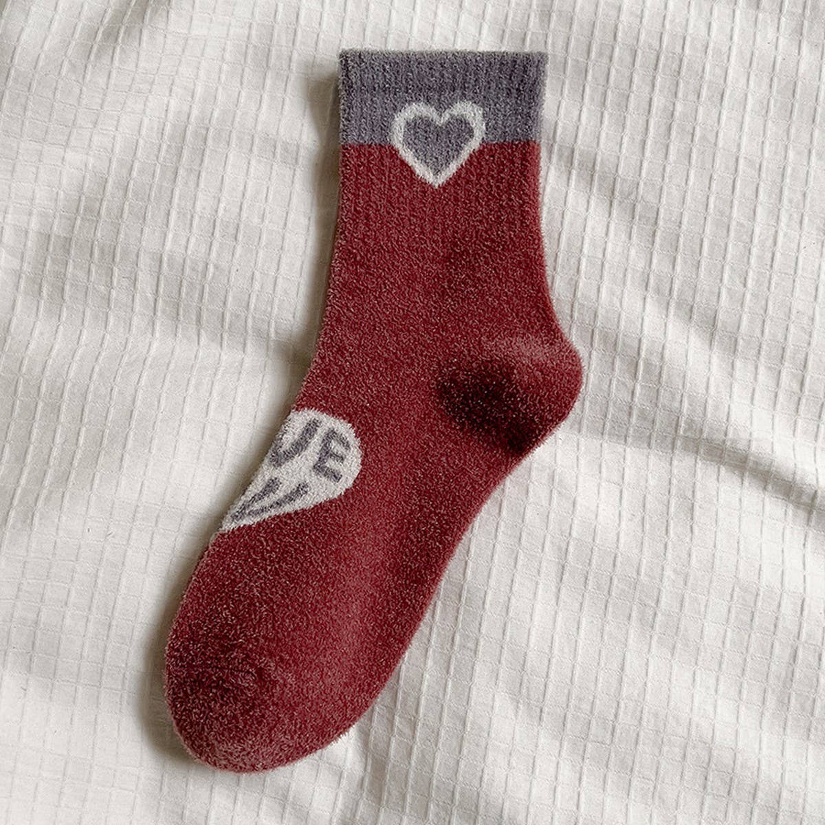 HOME WARM FAUX MINK PLUSH MIDDLE SOCKS