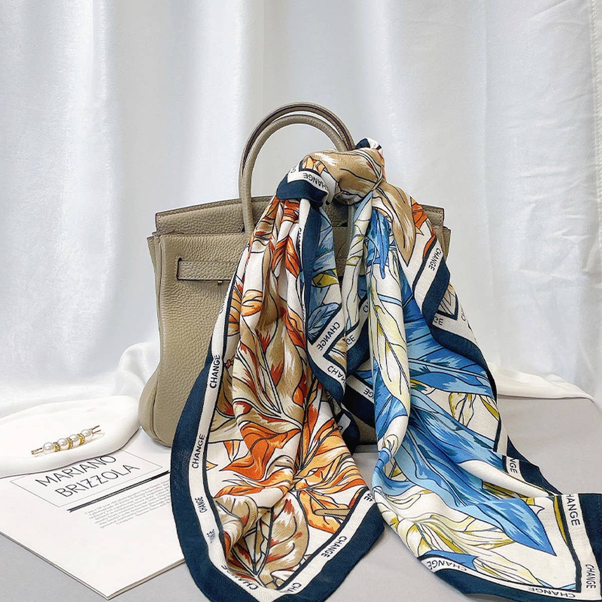 Autumn Winter Velvet Scarf - Large Flora Shawl_CWASC0905