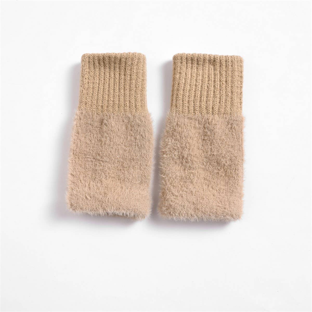 CWAG0276_THICKENED WATERPROOF MINK FUR FINGERLESS GLOVES