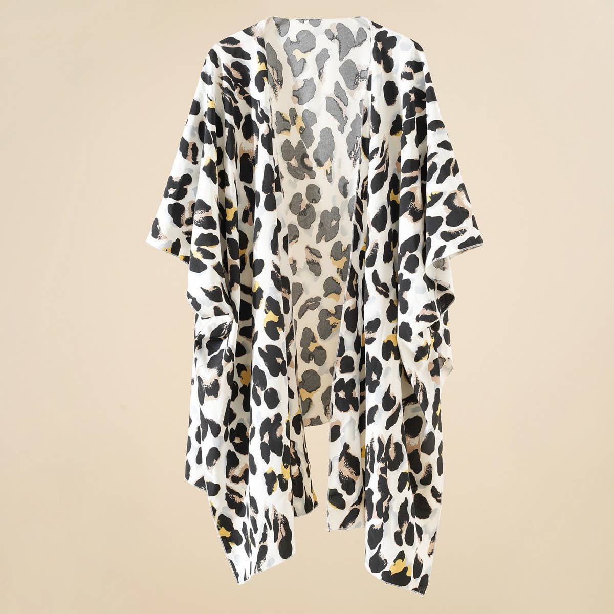 LEOPARD PRINT FRONT OPEN KIMONO FOR SUMMER WOMENS